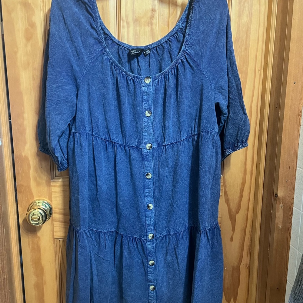 Mlle Gabrielle Indigo Button-Down Dress